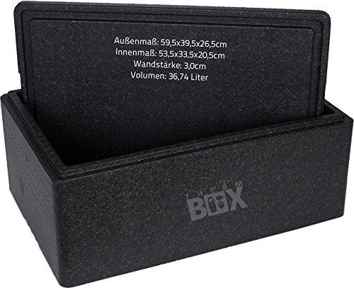 THERM BOX Profibox 36B, binnenin: 53x33x20cm, wand: 3,0cm, volume: 36,1L Styrofoam box thermobox koelbox houd warme box… - Afbeelding 3