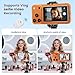 Gisotu Selfie Monitor Screen for iPhone 17 Series/Android,Magnetic Phone Vlog Selfie Screen with 1800mAh Battery&Bluetooth Remote,4K/1080P Wireless Back Camera Monitor for Live Stream/TikTok （Grey）
