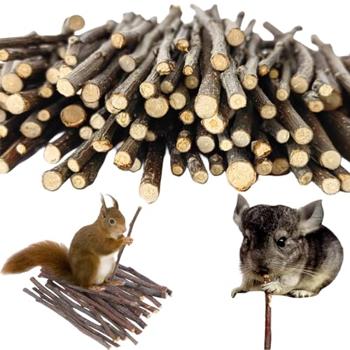 IATAHI Palitos Masticables De Manzana, Rama De Manzana Molar,Juguetes para Mascotas Pequeñas, Palos Masticables De Madera De Manzana Natural,para Conejos, Hámsters, Cobayas y Otras Mascotas Pequeñas