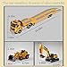 Joysweetoy Construction Carrier Truck Toy - Die-Cast Construction Toy Set w/Semi Truck, Excavator, Bulldozer, Alloy Engineering Model Vehicle Toys w/Lights & Sounds, Model Cars for Boys Age 4-7