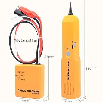 Wire Tracker,Cable Finder Tone Generator Probe Tracer,Anti-Interference Multi-Function Finder with RJ11-plug Audio Sender and Probe kit, Network Cable Continuity Tester