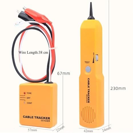 Wire Tracker,Cable Finder Tone Generator Probe Tracer,Anti-Interference Multi-Function Finder with RJ11-plug Audio Sender and Probe kit, Network Cable Continuity Tester