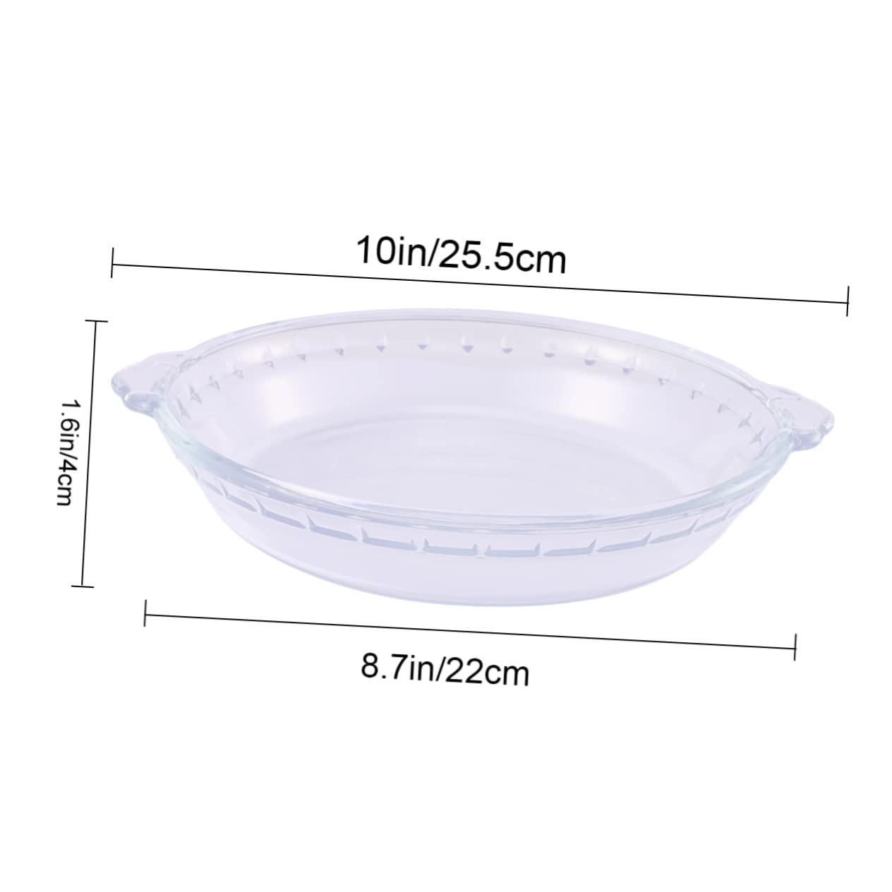 GRIRIW Heat-resistant Glass Pie Plate Microwave Baking Dish Classic Shape Casserole