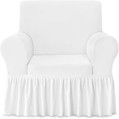 Miniatura 18 de NICEEC Funda para Sillón de Felpa Gruesa de 1 Pieza Cálida Color Rojo Vino Funda Elástica Mullida para Sillón Fundas para Sofá para Sala de Estar