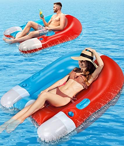 Popolic Colchoneta Hinchable Piscina Flotadores Piscina Hamaca de Agua Hamaca Flotante Inflable Juguetes Piscina Playa