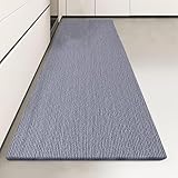 Herjiore Küchenläufer rutschfeste 40x200cm, 5 mm Dünne Selbstklebende Küchenmatte (Hellgrau)