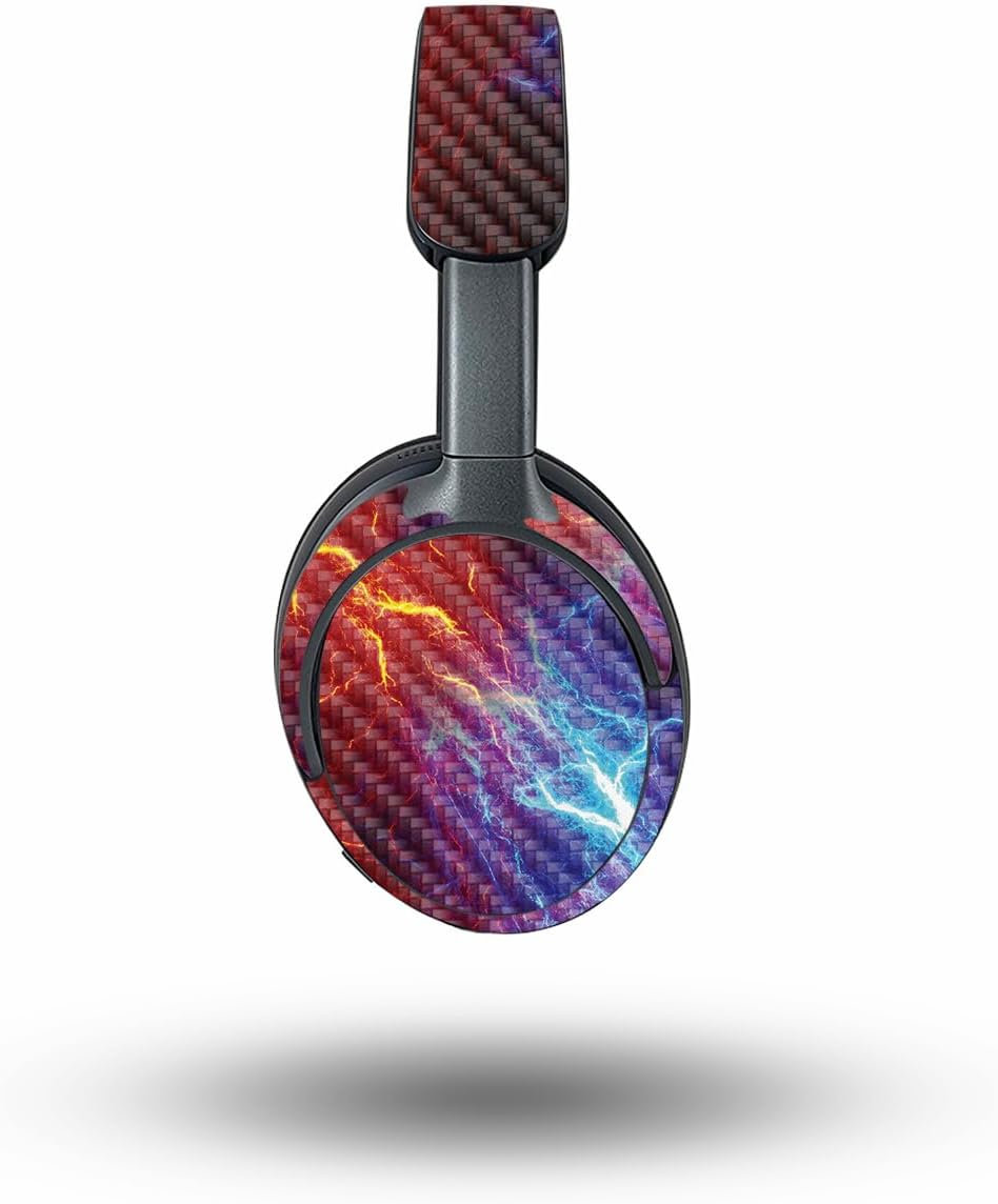 MightySkins Carbon Fiber Skin Compatible with Bose QuietComfort Ultra - Color Lightning | Protective, Durable Textured Carbon Fiber Finish | Easy to Apply