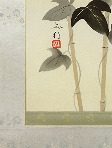 Amazon.co.jp: 川島正行『朝顔』日本画 掛け軸 花鳥 あさがお 夏【真筆