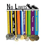 Soporte de exhibición de suspensión de medalla 'No Limits', ganchos de medalla para corredores Soporte de exhibición de medalla Estante de medalla Soporte de exhibición de metal negro