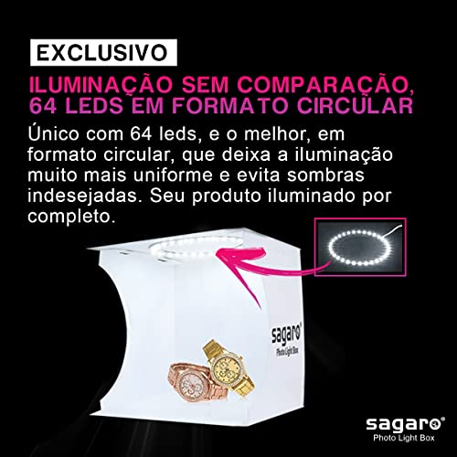 Mini Estúdio Fotográfico com Mini Tripé e Plug USB Bivolt