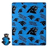NORTHWEST NFL Plush Bear Hugger with 40 X 50 Silk Touch Throw Blanket, Carolina Panthers