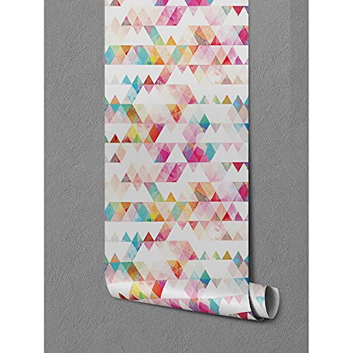 Papier peint design triangle géométrique multicolore haut de gamme - 5