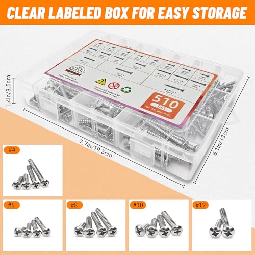 Kit de tornillos autoperforantes BayGriips acero inoxidable miniatura 7