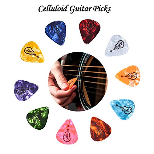 Qoosea Guitar Picks 40pcs with 2pcs Pick Holders & Metal Pocket Box Guitar Plectrums for Electric Acoustic Bass Guitar including 0.5mm 0.75mm 1.0mm 1.2mm color of Picks & Holders delivered randomly - Thumbnail 3