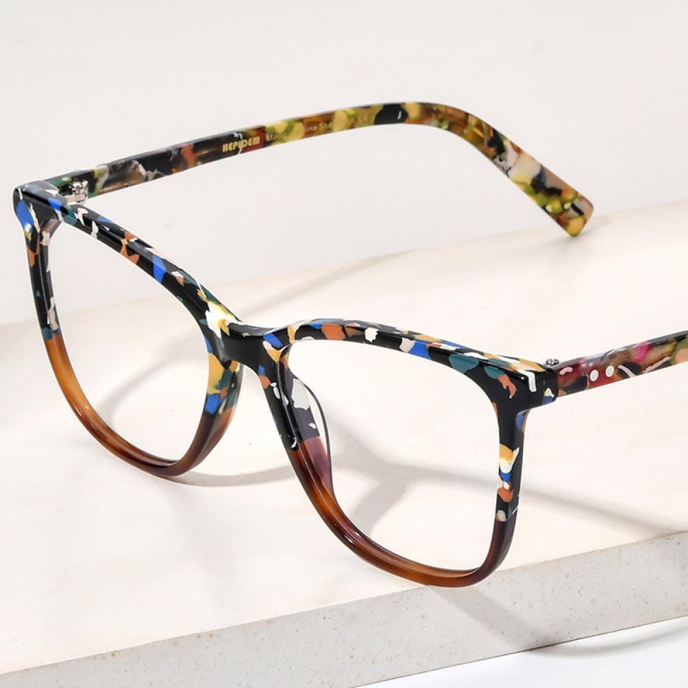 MUTYNE Gafas de acetato multicolor montura gafas cuadradas para mujer gafas