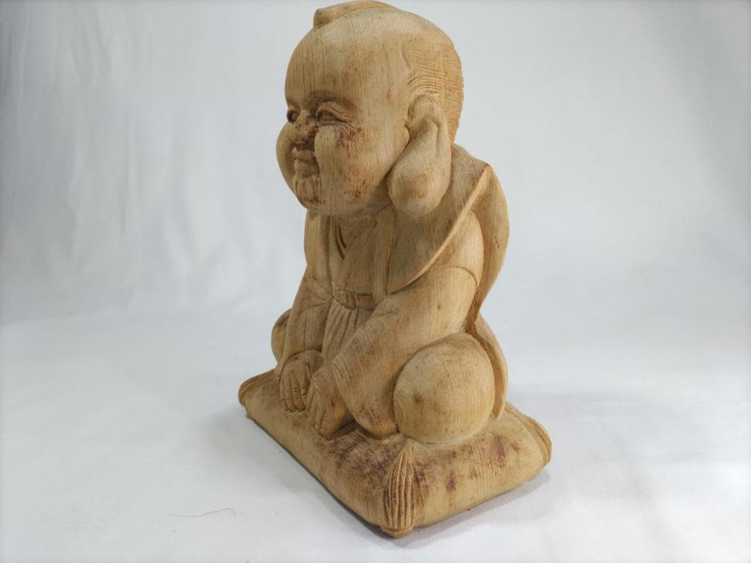 木彫り彫刻 【福助】高さ25cm 商売繁盛、縁起物彫刻 【公式通販】