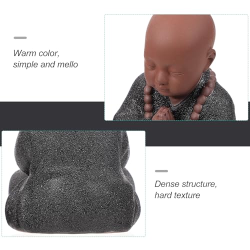 Figurine de petit moine céramique noire au design créatif classique - 8