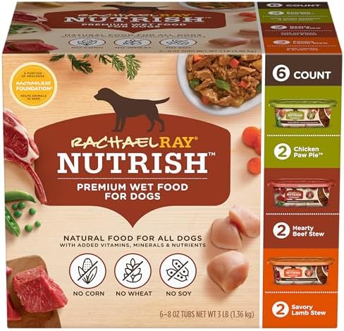 Nutrish Savory Favorites Wet Dog Food Variety Pack, 8 oz Tubs (Ra...