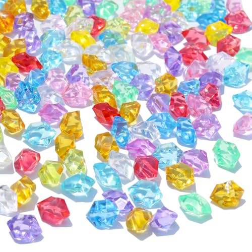 QYGL 850PCS+ Colorful Fake Diamonds Fake Ice Acrylic Rocks Bulk Plastic Gems for Vase Fillers Table Scatter Wedding Centerpieces Party Decoration Crafts Aquarium & Food Display