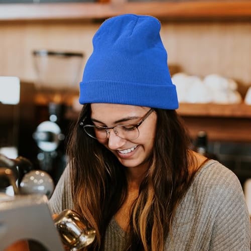 Image of Rosoz Beanie for Men Women Cuffed Knit Hat Winter Beanies Skull Cap Unisex