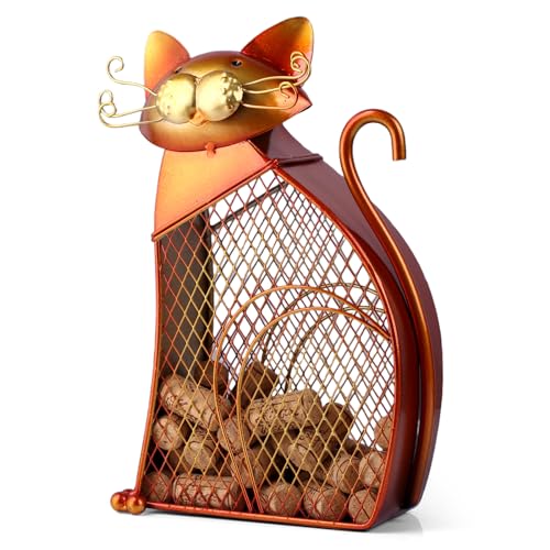Drincarier Cat Decor Wine Cork Holder Tabletop Wine Racks Shelf