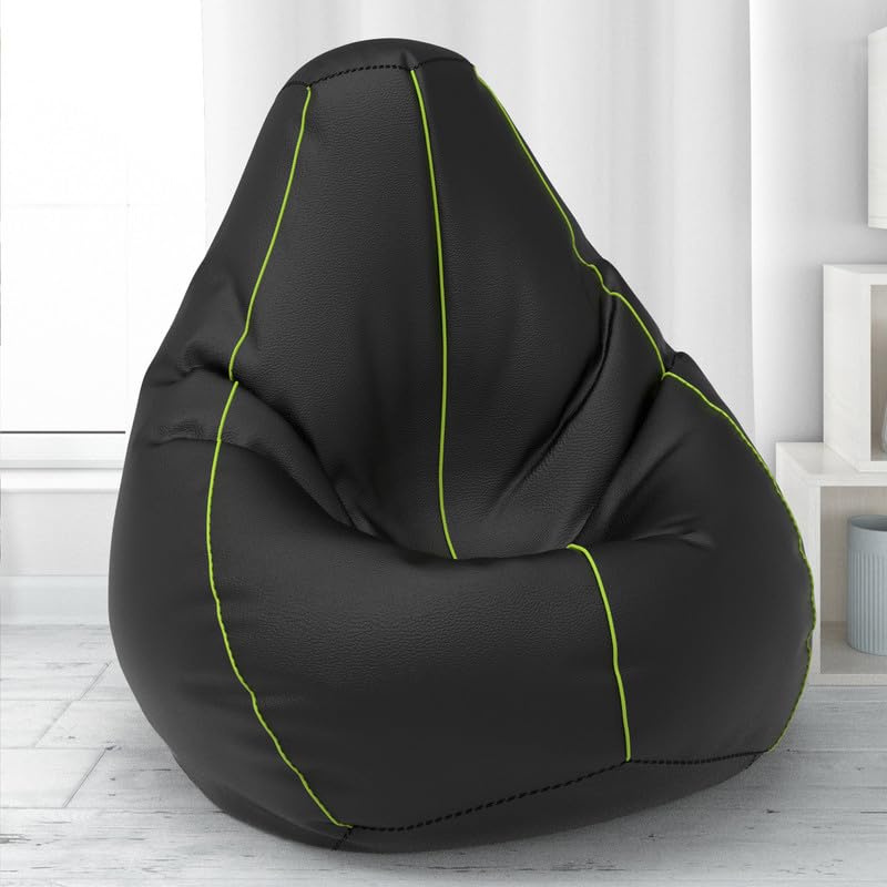 Biggie Bean Bag Cover 6XL- Official: Bailey & Bakers Bean Bags - Max User Height : 6-6.5 Ft. - Weight : 99-110 Kgs(Model: Black Pea Green)-image-46
