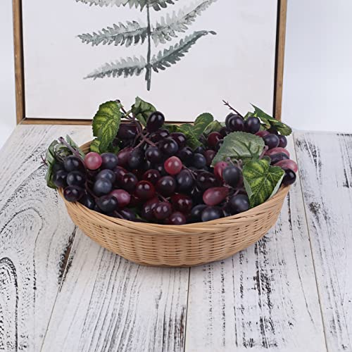 Veoay 10 Bunches Fake Grapes Decorative Fruit Artificial Grapes For Home House Kitchen Party Wedding Photography Decor - Burgundy Red #TOP3