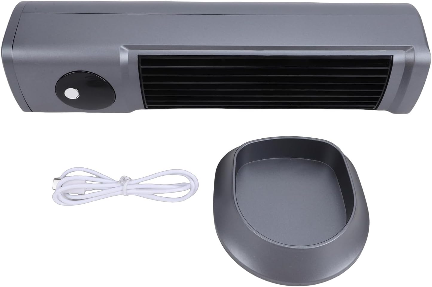 Bladeless Tower Fan, Low Noise 30dB Rechargeable USB Type C Dual Use Standing Fan, Detachable Base, Ideal for Home, Office & Bedroom