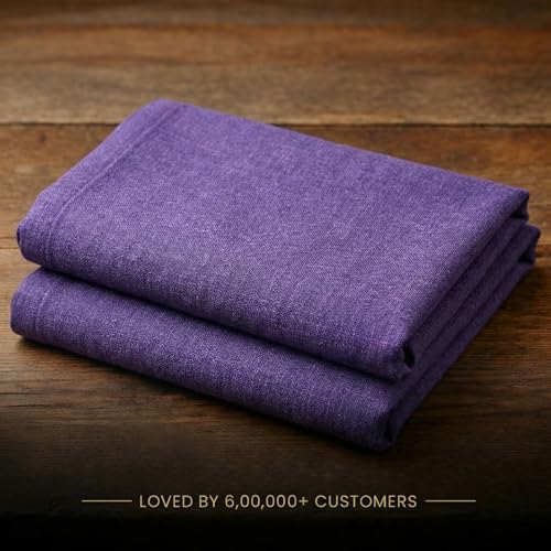 Image of Unstitched Cotton Fabric for Men and Women - Light Weight Self Pattern Khadi Cotton Fabric Material (2.5 Meter, Royal Purple)