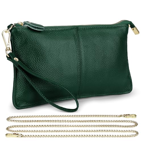 Image of Uromee Wristlet Wallet Clutch Purses for Women Genuine Leather Crossbody Bag Handbag with Detachable Shoulder Chain