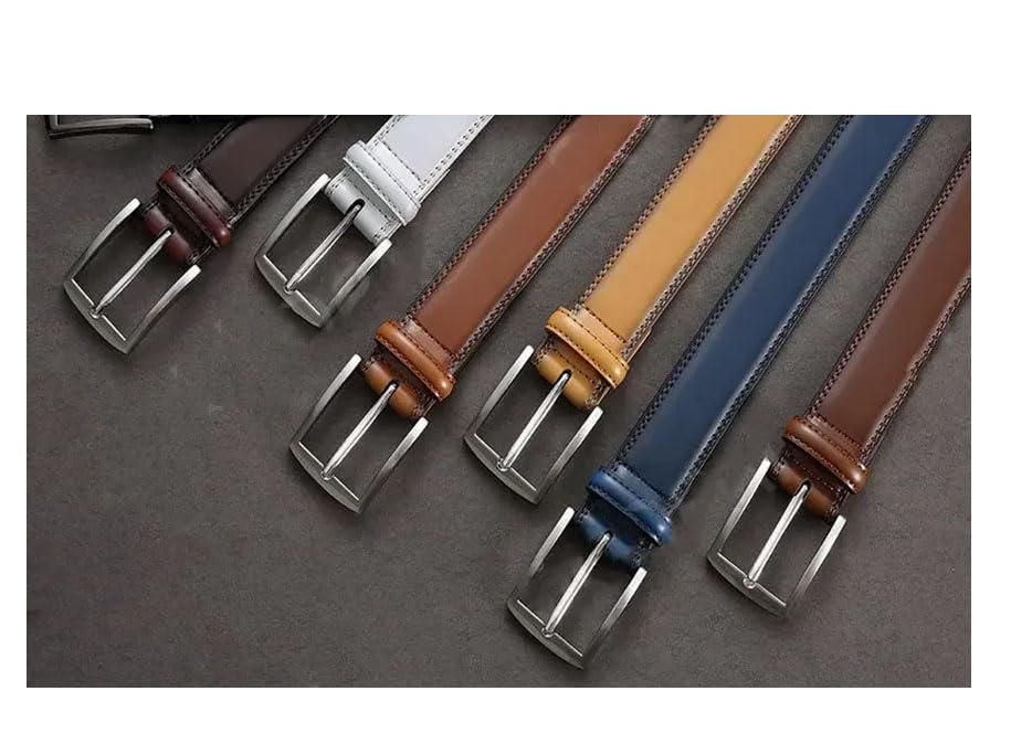 Men's Classic Pin Buckle Genuine Leather Belt Male Strap Business Dress Belts3