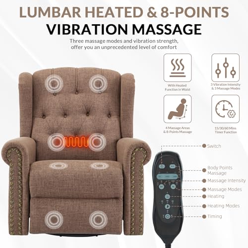 Sillón reclinable eléctrico tapizado marrón miniatura 5