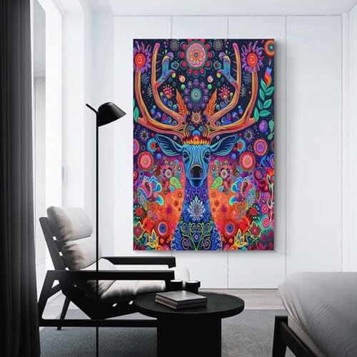 Toile cerf décoration murale pour réveiller un mur blanc - 3
