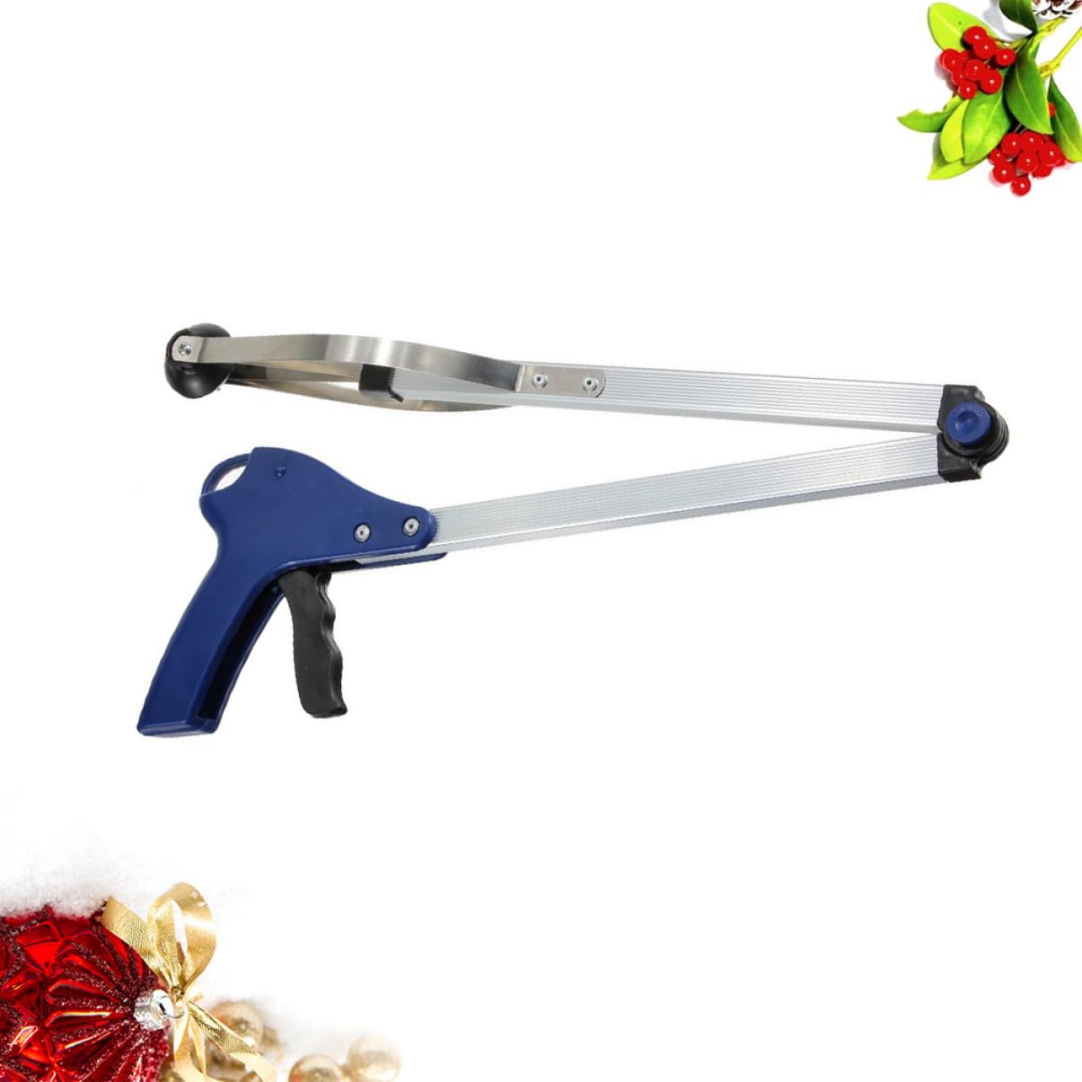 SOLUSTRE Faltbarer Müllgreifer Stabiler Greifzange 83cm aus Gummi und Aluminiumlegierung für Senioren und Rollstuhlfahrer für Schule und Park