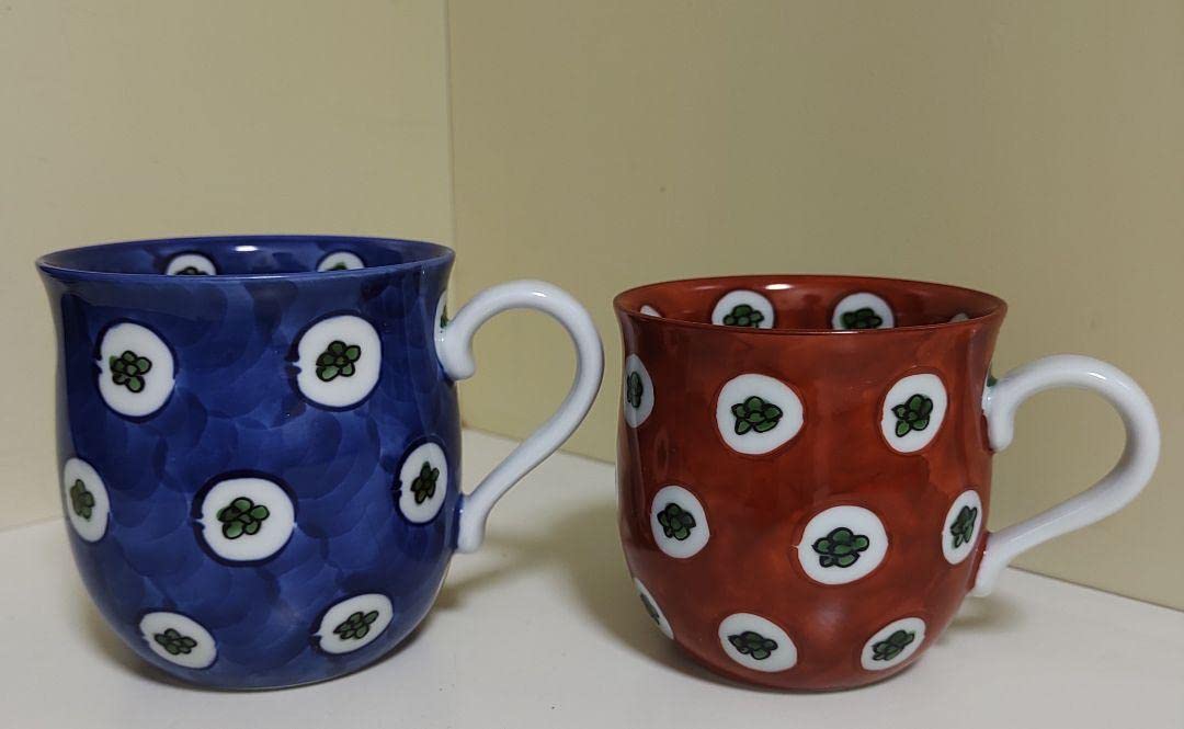 Amazon | 有田焼 源右衛門窯 ペアマグカップ 梅紋 古染風赤絵 共箱付き  