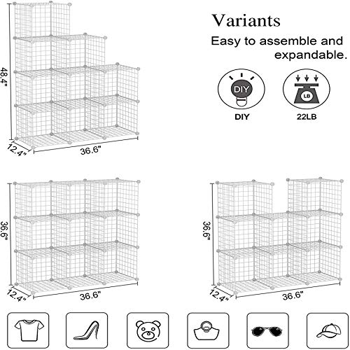 C&AHOME Wire Cube Storage Organizer, 9Cube Metal Grids Storage