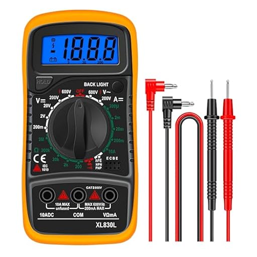 Multímetro Digital Profesional, Tester Eléctrico con Pantalla Retroiluminada, Medición AC/DC de Voltaje y Corriente, Continuidad, Diodos y Transistores HFE, Funda protectora | Ya disponible en tu tienda friki favorita! En mundofriki.es! Multímetro Digital Profesional, Tester Eléctrico con Pantalla Retroiluminada, Medición AC/DC de Voltaje y Corriente, Continuidad, Diodos y Transistores HFE, Funda protectora | Ya disponible en tu tienda friki favorita! En mundofriki.es!