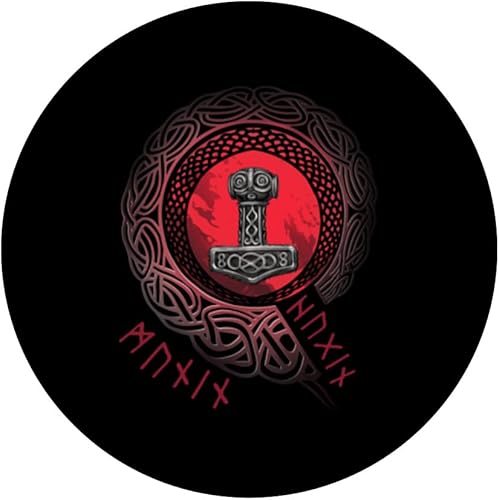 Miniatura 3 de Norse Viking Thors Hammer Mjolnir - Gráfico para hombres y mujeres, PopSockets intercambiables PopGrip