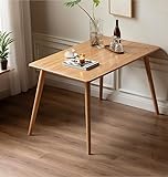 Grewood 100% Solid Oak Wood Dining Table - Mid Century Modern Table - Oak Dining Table Seats 4-6 People - Wood Table for Kitchen, Office (Natural Color, 47.24)