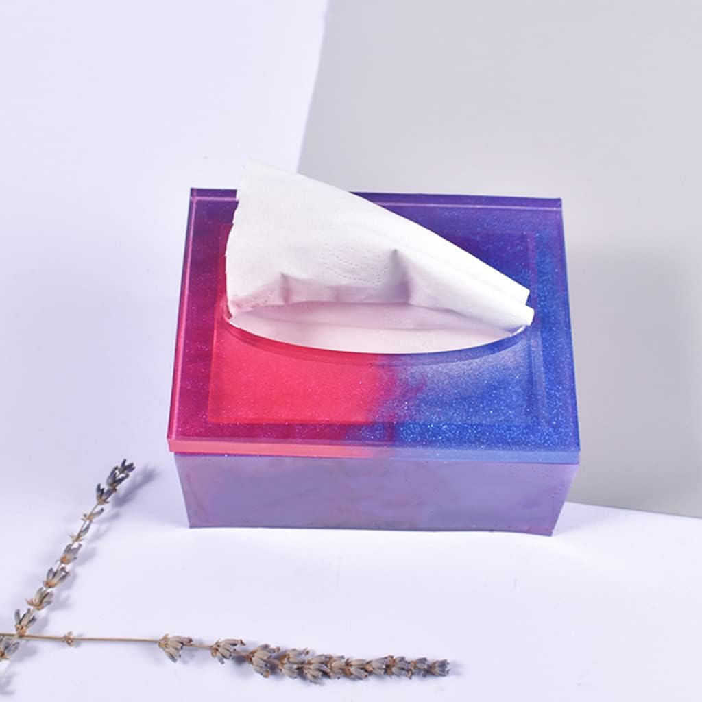 Tissue Box Crystal Epoxy Resin Mold Jewelry Storage Napkin Holder Silicone image 4