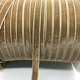 Patrón: color sólido Envío gratis 5 yardas 3/8\"10 mm cinta de terciopelo diadema clips arco decoración de la boda chritmas decoraciones cinta de coser, marrón