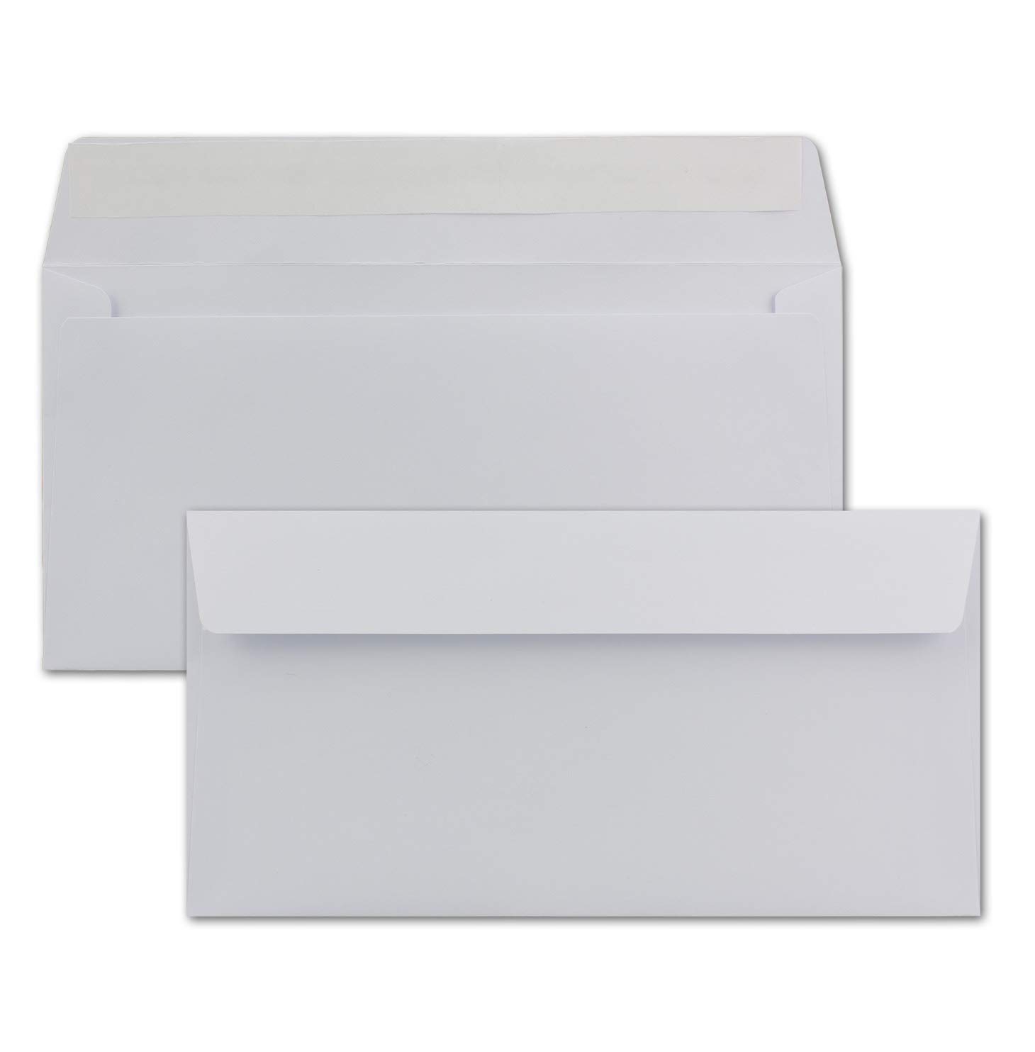 500 buste per lettere, formato DIN lungo, 22 x 11 cm, 100 g/m², con chiusura adesiva, senza finestra, ideali per Natale, biglietti di auguri e inviti del vostro agente Glüxxx