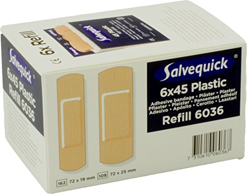 6x Salvequick®-Refill-Einsatz Strips 6036 wasserabw. - B00OV6ZFHM | Packung (45 Stück)