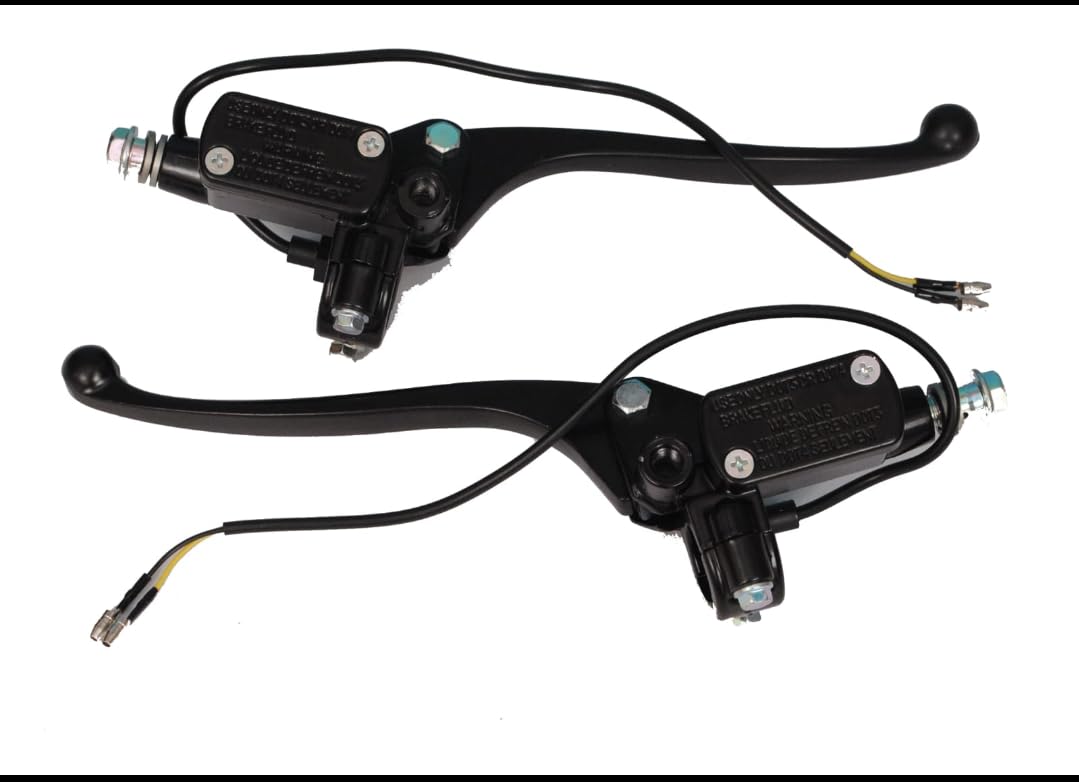 EV Scooter Hydraulic Disc Brake Lever Set, Left and Right Pair, Black, with Sensor Wire-image-5