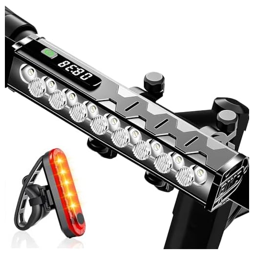 Vastfire 17 LED Bike Lights 5000 Lumen, Super Bright Bicycle Light for Night Riding, USB Rechargeable Bike Headlight and Taillight, Waterproof Wide Beam Bike Front Light with Digital Power Display