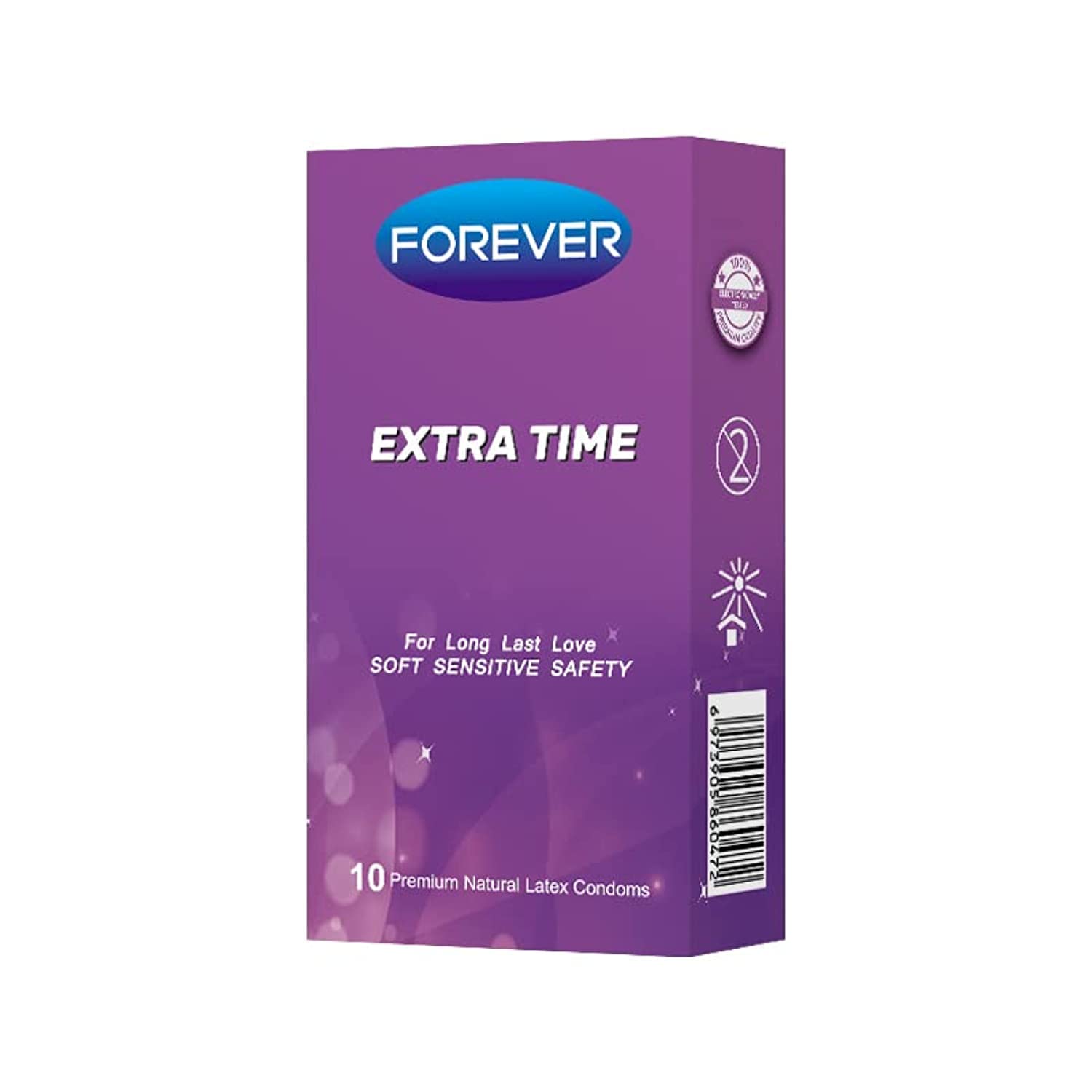 Forever Extra Time Premium Natural Latex Condoms -10 Pieces