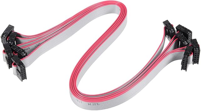 sourcing map IDC 10 Pins Connector Flat Ribbon Cable Female Connector Length 30cm 2mm Pitch,5pcs