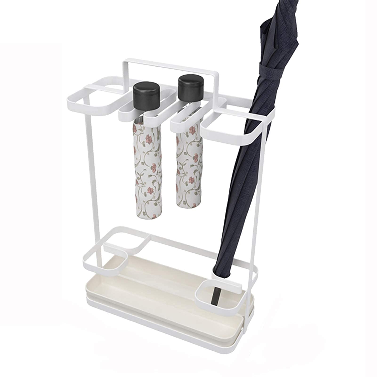HYLYGFH Large Capacity Umbrella Stand with Removable Drip Tray for Home Hotel Holds 10 12 Umbrellas Black