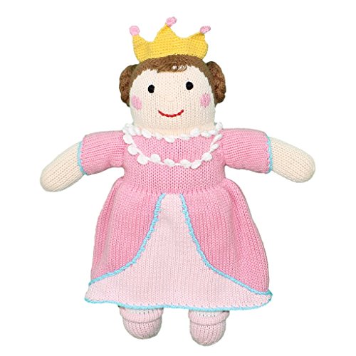 Zubels Baby Girlsâ€™ Milly The Princess Hand-Knit Rattle Toy, All-Natural Fibers, Eco-Friendly, 7-Inch