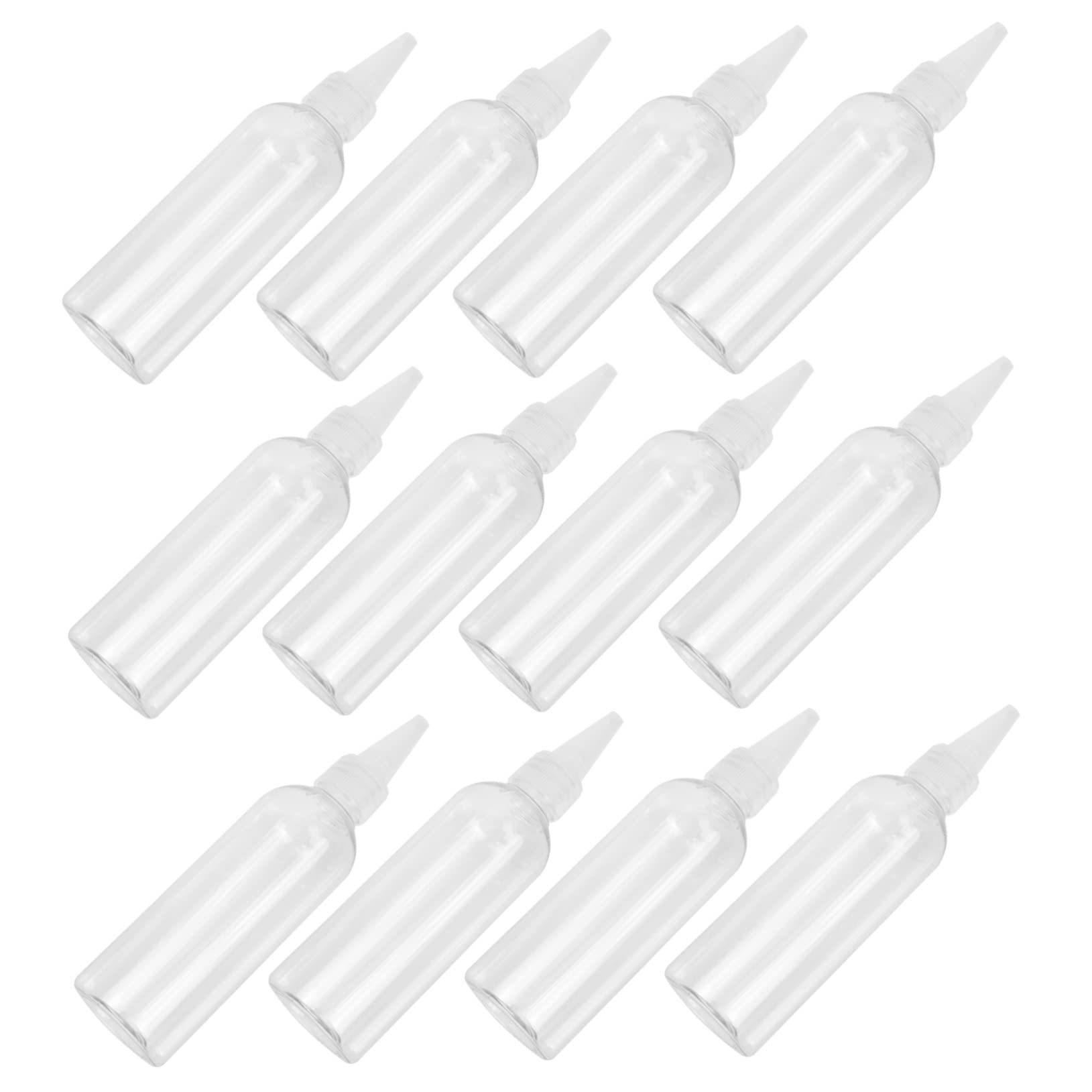 Healeved 100ml Squeeze Bottles Pointed Tip Hair Dye Bottles Pe Plastic Easy to Clean Leakproof Random